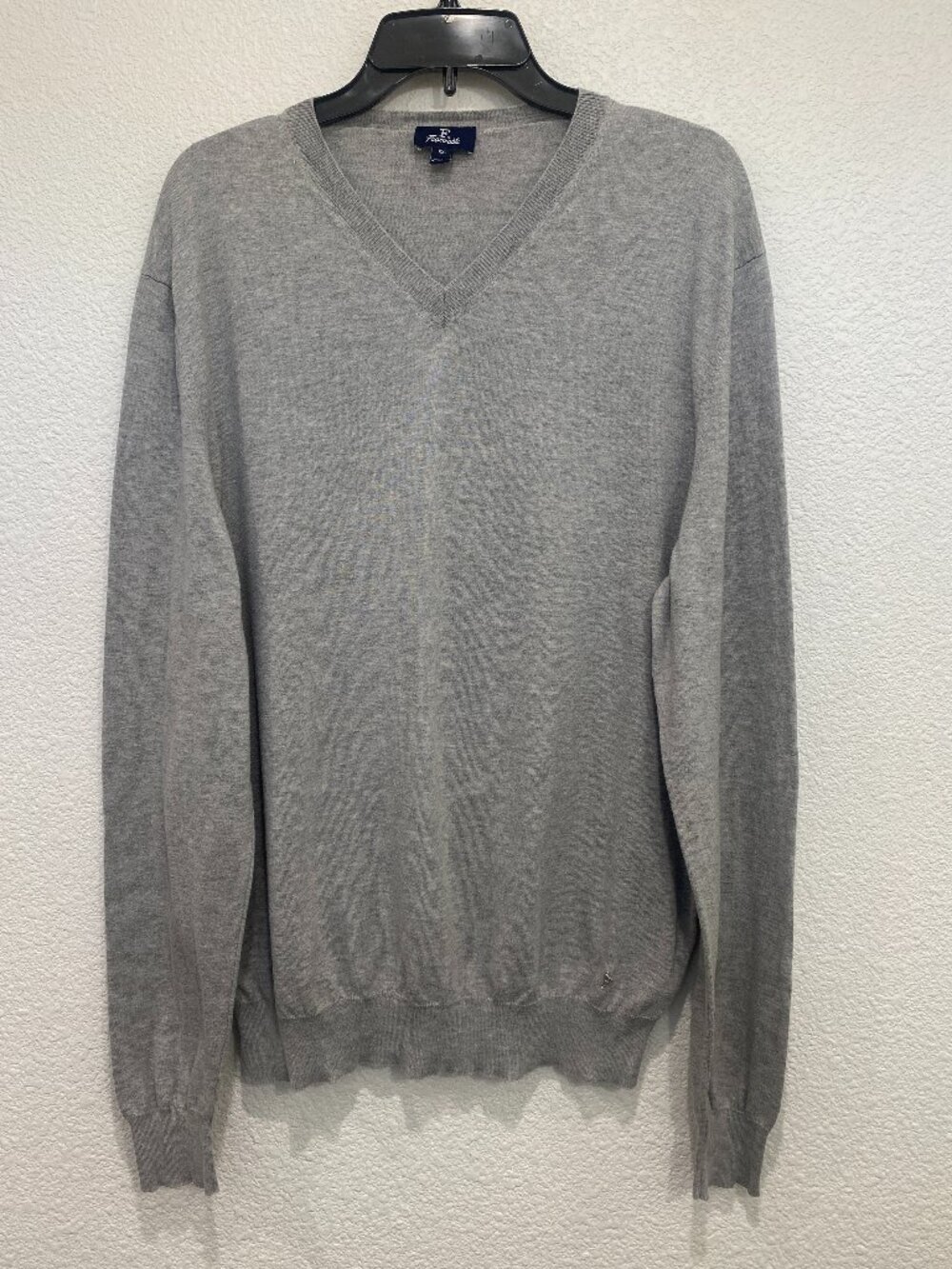 Façonnable Men's V-Neck Knit Pullover Sweater Gray XXL - Picture 2 of 7